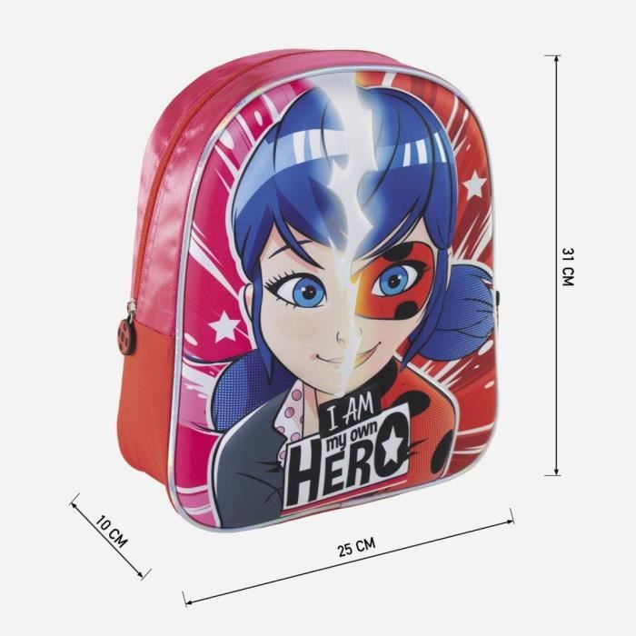 Sac a dos Miraculous Ladybug 3D 31 cm de haut Bebeboutik