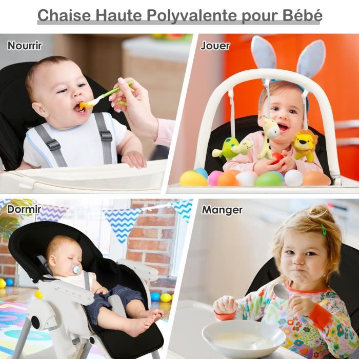 Chaise haute multifonctionnelle pour bébé, table à manger pliable, chaise  d'alimentation pour enfant avec roulettes