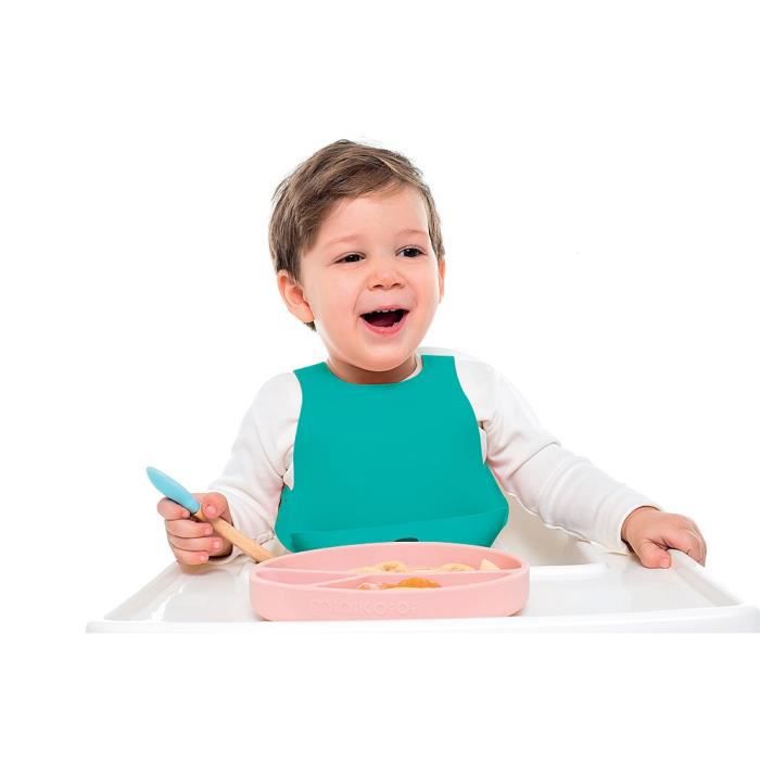 Assiette bébé à ventouse en silicone - Terracotta orange - Sevira Kids