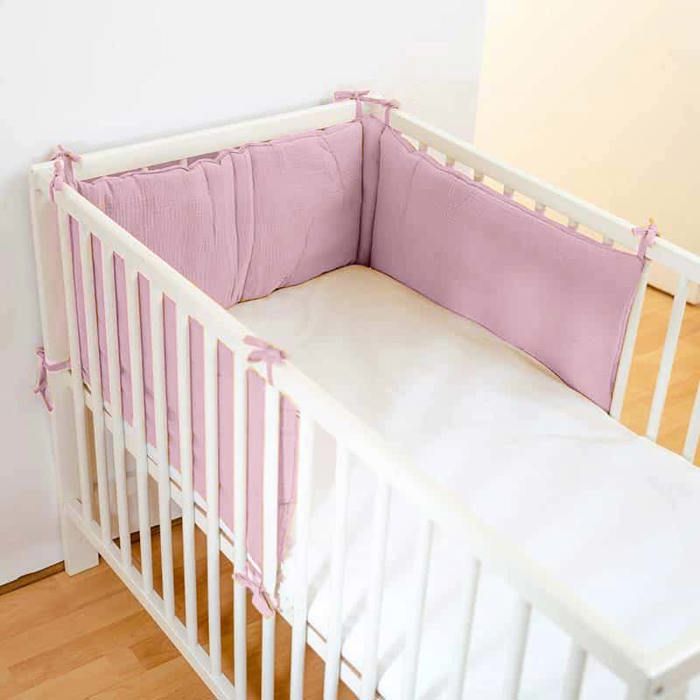 Tour de lit gaze de coton pour bébé - adaptable 60x120 et 70x140