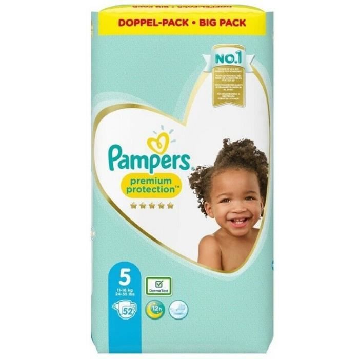 Pampers Premium Protection Taille 5 Junior 11-16kg 52 Couches