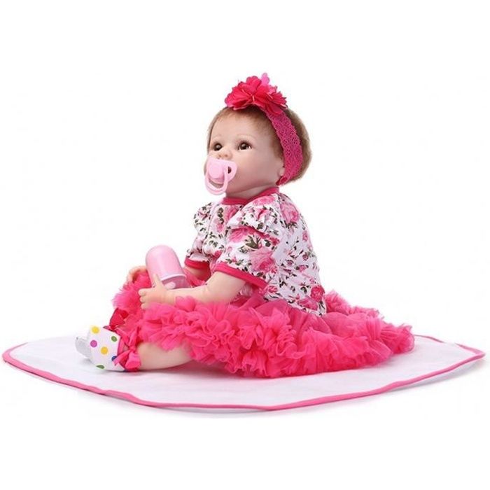 ZIYIUI 22pouces 55cm poupée Reborn bébé Fille realiste Silicone Pas