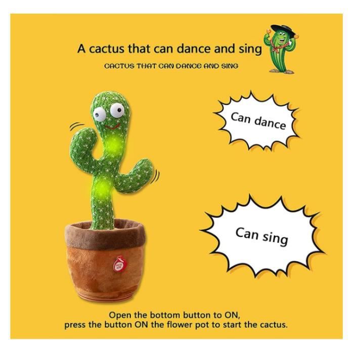 Jouet en peluche chant électrique et cactus dansant bébé