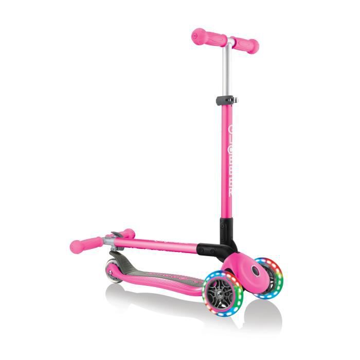 Trottinette lumineuse et pliable Neon Pink