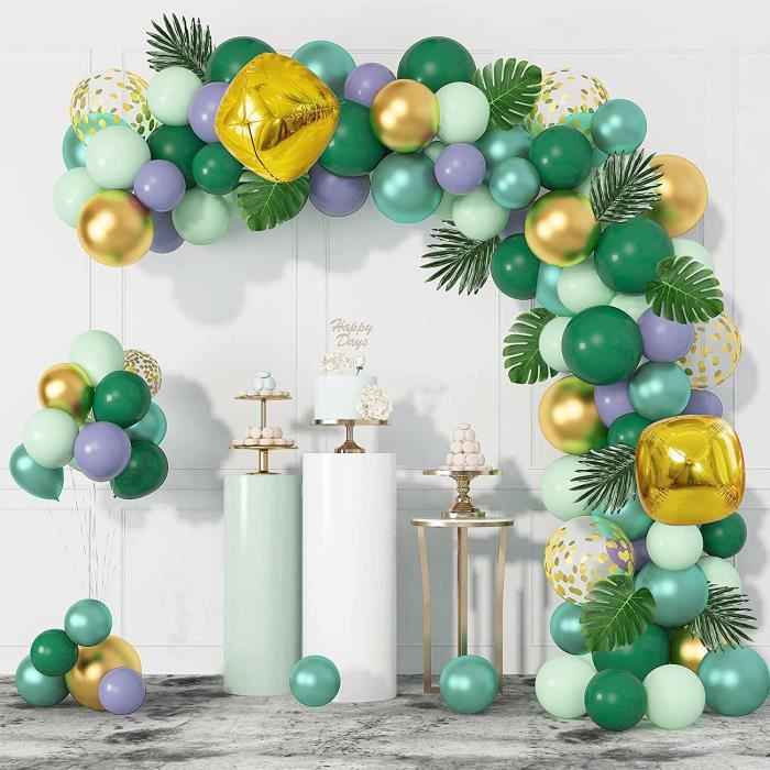 Guirlande Ballons Vert Olive Or Arche Ballons Vert pour Fête d'Anniversaire  Mariage Décoration