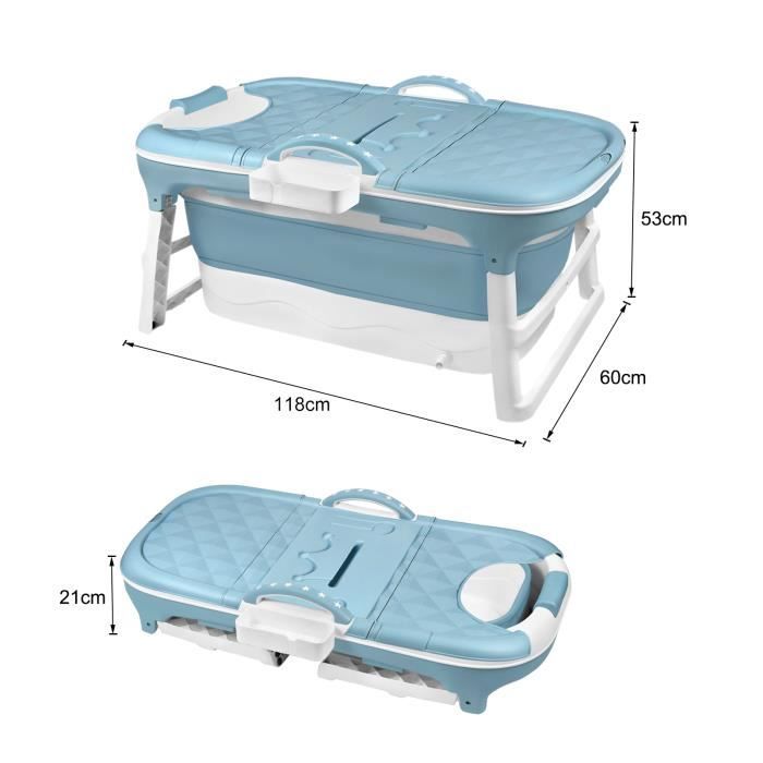 UISEBRT Baignoire Pliable pour Bébé avec Coussin de Bain Bassin de