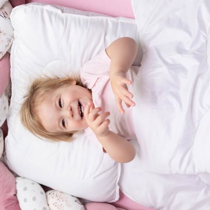 Parure de lit pour Enfant - AMAZINGGIRL - Blanc - 100x135 cm - Polyester -  Uni