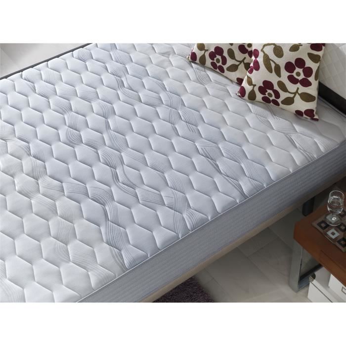 Matelas 140X190 NIRVANA Epaisseur 16 CM - Mousse SuperSoft ¿ Gris clair ¿  Technologie AirFresh