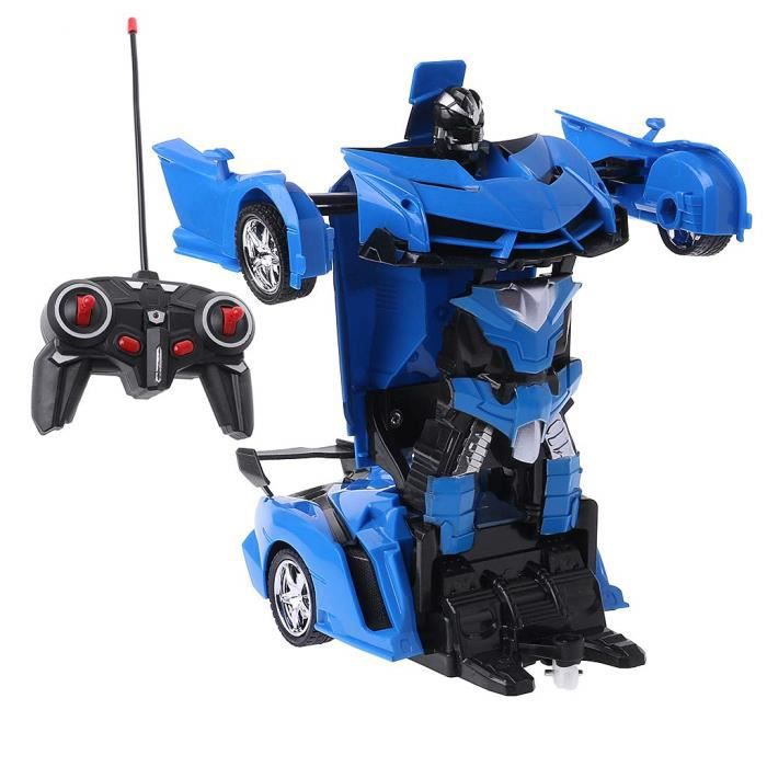 Voiture Transformers Télécommandée 1:18 - Puissance 4 - Bleu