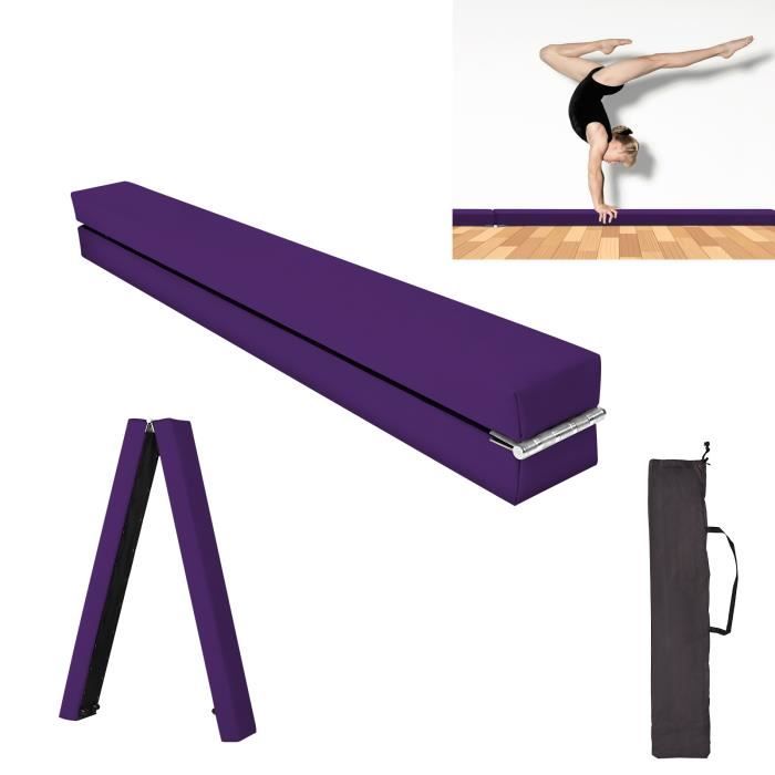YRHOME 210 cm Poutre d'équilibre pliante pour enfants gymnastique  anti-dérapant La couleur violette,Avec poignée de transport