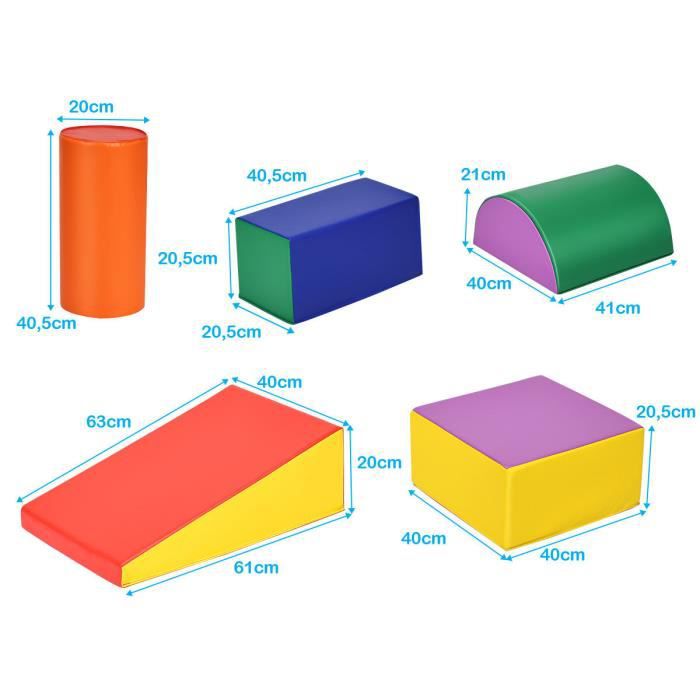 4 blocs de construction en mousse XL - modules de motricité EPE PU  multicolore