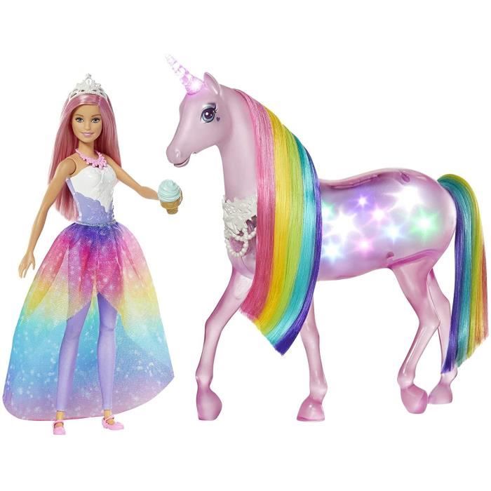 Figurine Licorne rose et arc-en-ciel