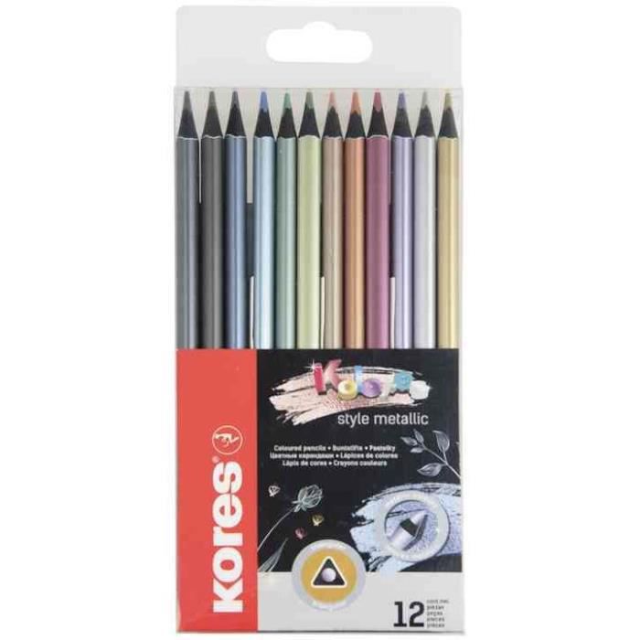 Pochette de 12 crayons de couleur Kores pastel