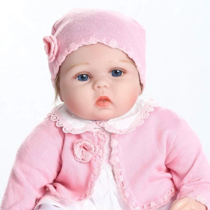 ZIYIUI 22pouces 55cm poupée Reborn bébé Fille realiste Silicone Pas