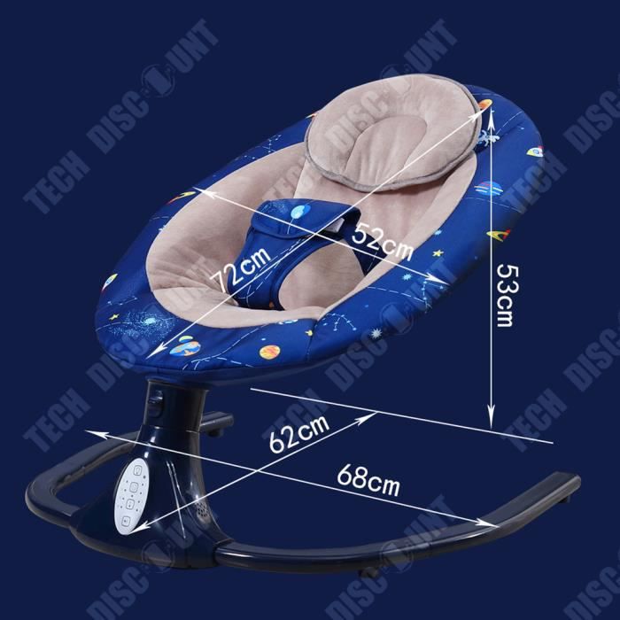 TD® Chaise berçante électrique intelligente pour bébé pliable et lavable  mère et bébé coaxial bébé pour dormir lit de berceau blueto