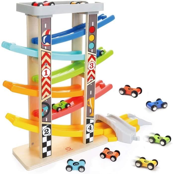 TOP BRIGHT Jouet Garage Voiture Bois pour EnfantCadeau Educatif pour Garçon  2