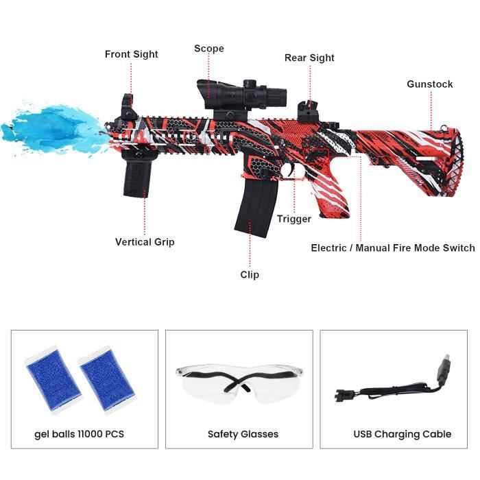 Électrique L Gun pour Jeux de plein air L Ball Blaster Gun Toys Cs Shooting  Ball Perles S Gun Jouets Enfants