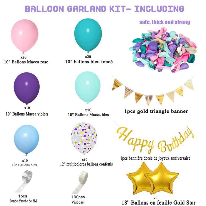 Fille 103 pièces Kit Violet Ballons Violet Guirlande De Ballons