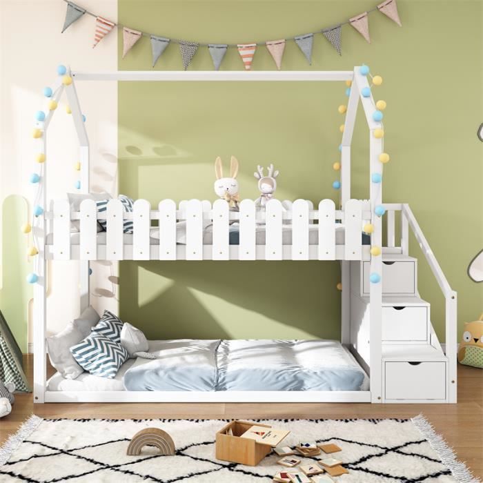 Bebeboutik Lit Superpos X Cm Lit Cabane Enfant Avec Escaliers