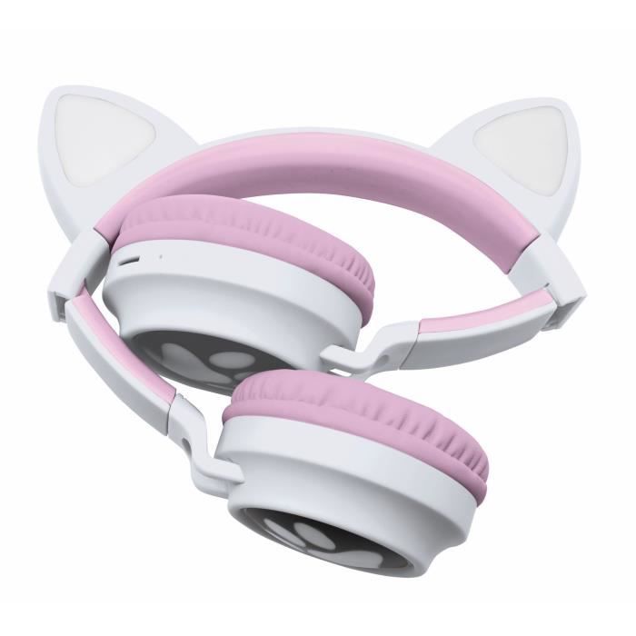 Casque audio 2-en-1 avec oreilles de chat LEXIBOOK - Bluetooth 5.0 - Rose -  Pour enfants à partir de 4 ans