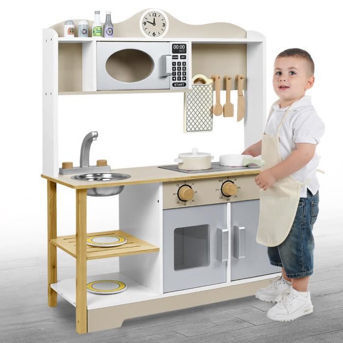 YRHOME Cuisine de jeu pour enfants en bois Ensemble de jouets de