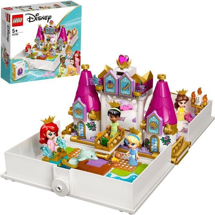 LEGO® 43193 Disney Les Aventures d'Ariel, Belle, Cendrillon et Tiana dans  un Livre de Contes, Disney Princesses