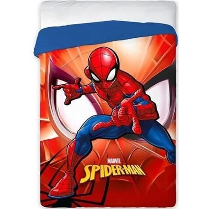 Pack Couette Oreiller Junior et Parure de lit Spiderman -120x150 cm