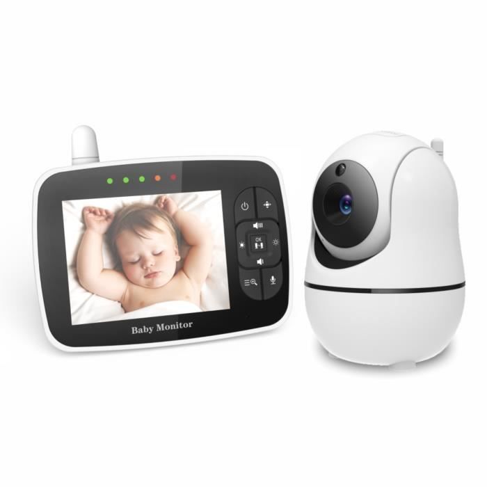 L'écoute-bébé Babyphone Caméra Vidéo sans Fil 3.2 pouces LCD Norme EU  Visiophone Bébé 2.4 GHz Vision Nocturne Berceuses