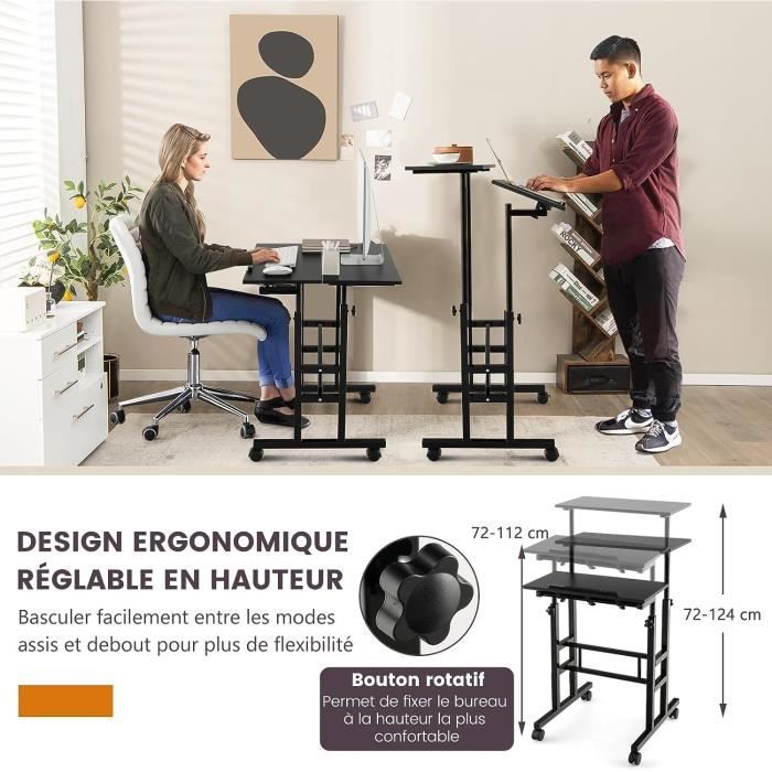 Vélo de bureau  adapté pour les postes de travail assis-debout