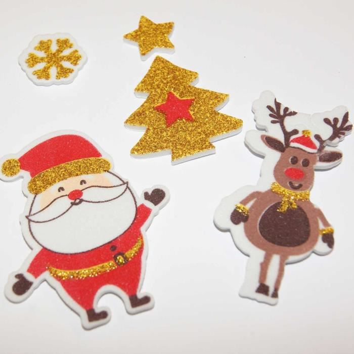 6 étiquettes cadeaux - Père Noël à paillettes - Global Gift