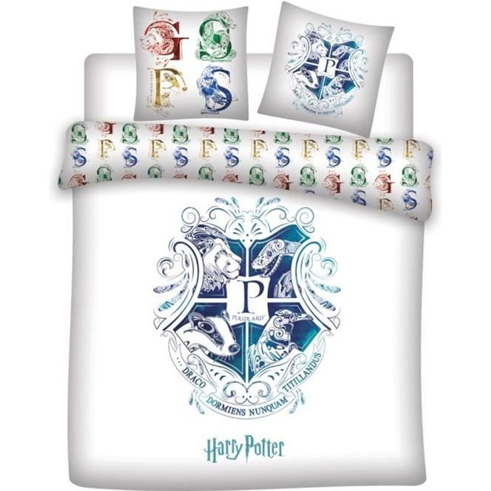Parure Housse De Couette Harry Potter Hedwige 200x200 cm - Rose - 100% Coton