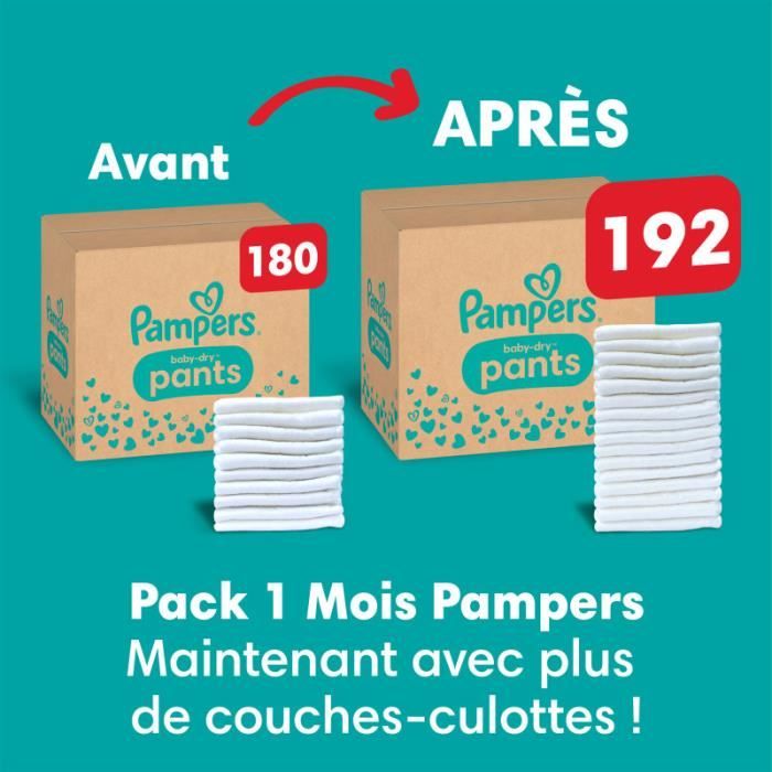 Couches-culotte taille 3 : 6-11 kg baby dry PAMPERS : le paquet de