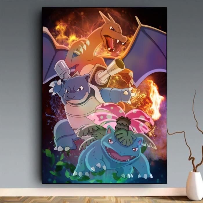 Toile Pokemon Salamèche - 30x40cm - Affiche Poster Chambre Bébé