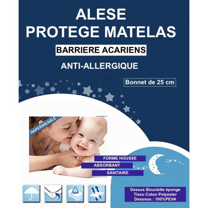Alèse - Protège Matelas imperméable et Anti-acariens 90x190 cm - DODO