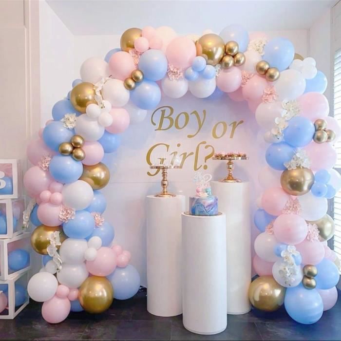 Macaron blanc rose bleu or ballon arche Kit guirlande mariage anniversaire gar on ou fille b b douche bricolage f te d coration