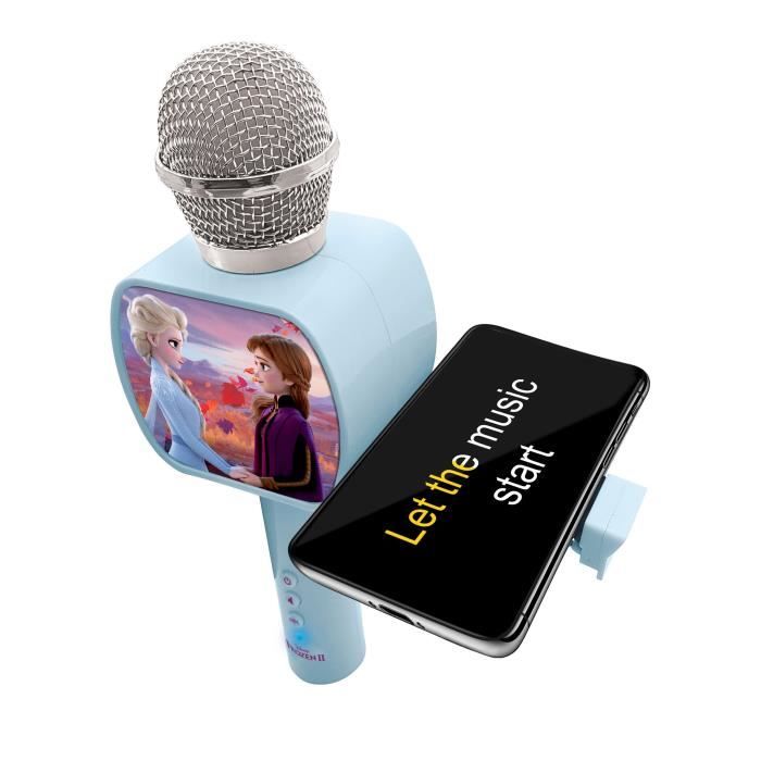 lecteur musical sans fil avec micros avec fonctions Enregistrement et  Changement de Voix pour enfant La Reine des Neiges 2 Elsa