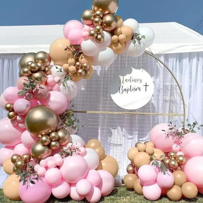 Guirlande Ballon Beige Abricot Or 120pcs Arche Ballon pour Fête Mariage Anniversaire  Ballon Marron Décoration Anniversaire Mariage