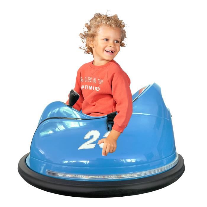 KIDI CAR - Voiture électrique enfant - Auto-tamponneuse 360°- Télécommande  contrôle parentale - Ceinture de sécurité - Bleu