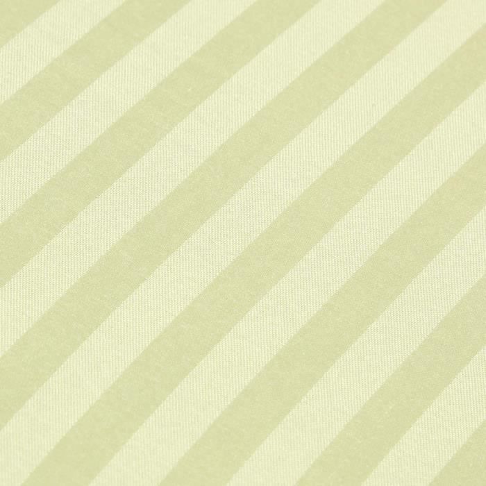 Drap plat rayé satin de coton égyptien 330 fils coloris blanc