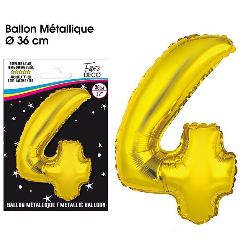 Ballon Metallique Or Chiffre Or Bebeboutik