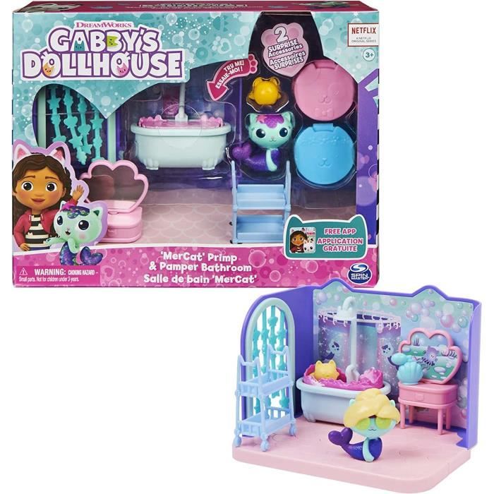 Gabby et la Maison Magique - Gabby's Dollhouse - PACK 2 FIGURINES ET  ACCESSOIRES - Coffret Studio d’Art - Gabby, 1 Figurine Chat Et Accessoires  