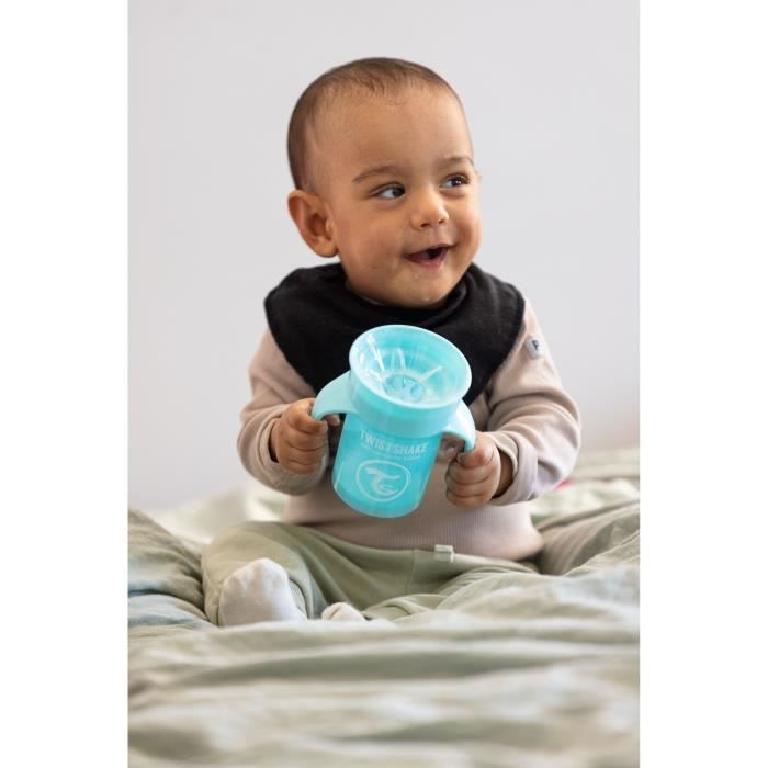Twistshake Kit de Bain pour Bébé (Lot de 4) - Baignoire Pliable + Coussin +  Gobelet de Rinçage + 8x Pochettes Alimentaires de 220ml