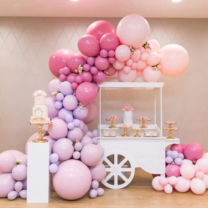 Arche Ballon Violet, 114PCS Kit de Guirlande de Ballon Violet et Blanc  Décorations de Fête Anniversaire Mariage Noël Nouvel An