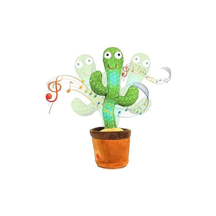 Cactus Dansant,Jouet Cactus Enfants Qui Peut Chanter et Danser,Répéter Le  Toys Cactus Parlant,Cadeaux en Peluche Cactus pour bébé