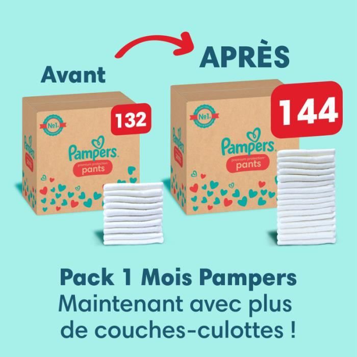 Pampers Couches Taille 5+ (12-17 kg), Baby-Dry, 132 Couches Bébé