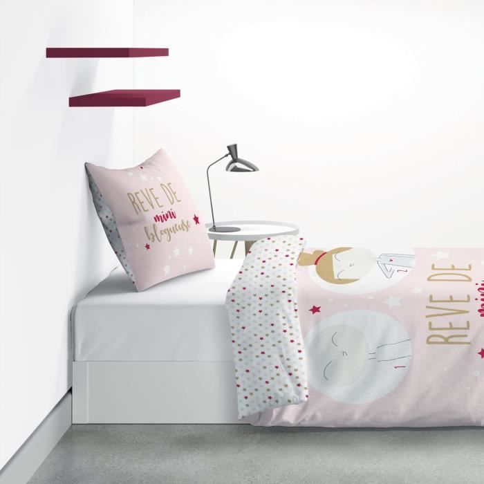 Parure de lit housse de couette avec taie d'oreiller 100% Coton 57 fils  Miwa - Housse De Rêve