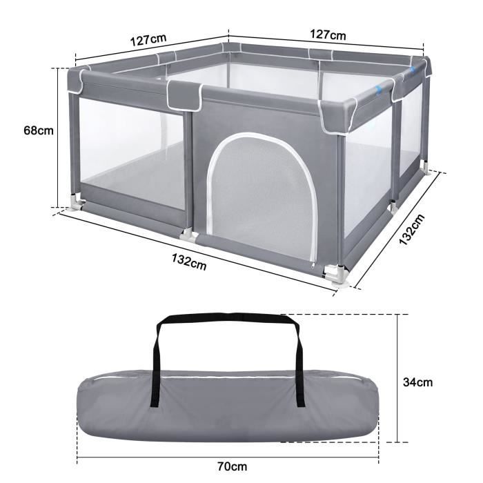 Parc Bébé 16+2 Panneaux, Barrière de Sécurité Portail Parc XXL, Grille de  Protection en