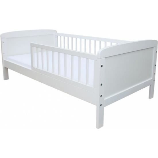 Lit pour enfant blanc 140x70cm Milene avec les lattes 