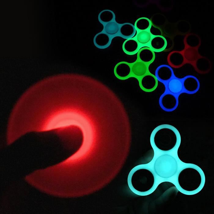 Lot de 4 PCS Noctilucent Phosphorescent Lumineux Tri-Spinner Fidget Toy -  Marque - Modèle - Enfant - Rouge