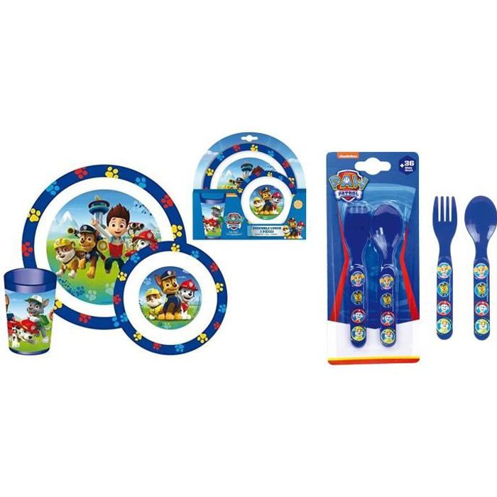 Bebeboutik Ensemble Repas Lunch Pi Ces Et Couverts Disney Pat Patrouille